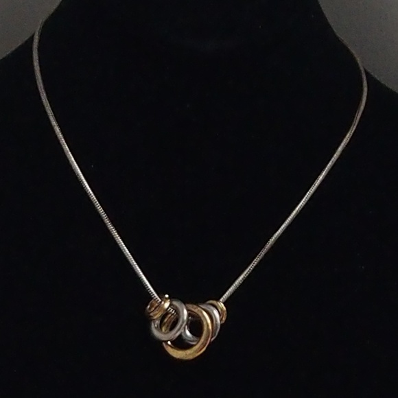 Vintage Jewelry - Brass Silver Circular LoopNecklace Mix/Match 3/$15